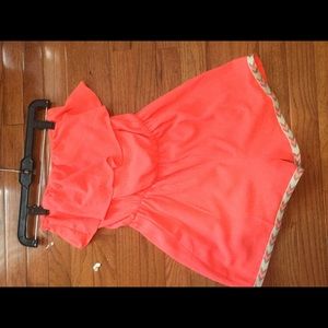 Hot pink strapless romper EUC